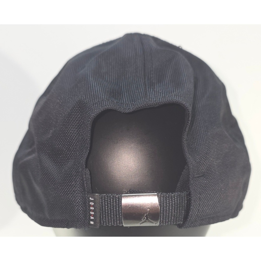Nike Jordan Rise Cap Mens Black Metallic Jumpman Logo Adjustable Strapback Hat - Picture 3 of 7